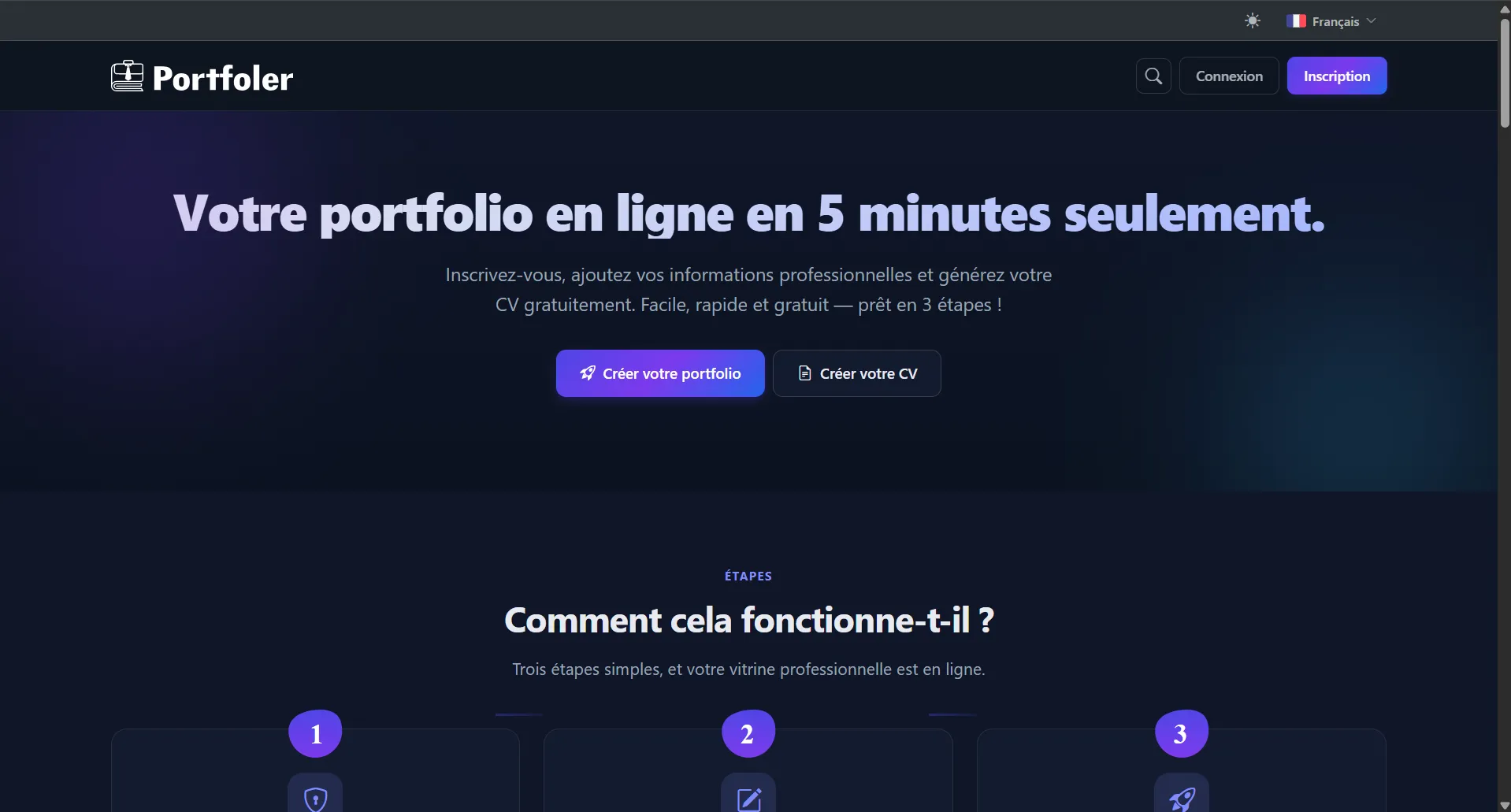 Portfoler.com - Créer votre portfolio ou cv en un clic