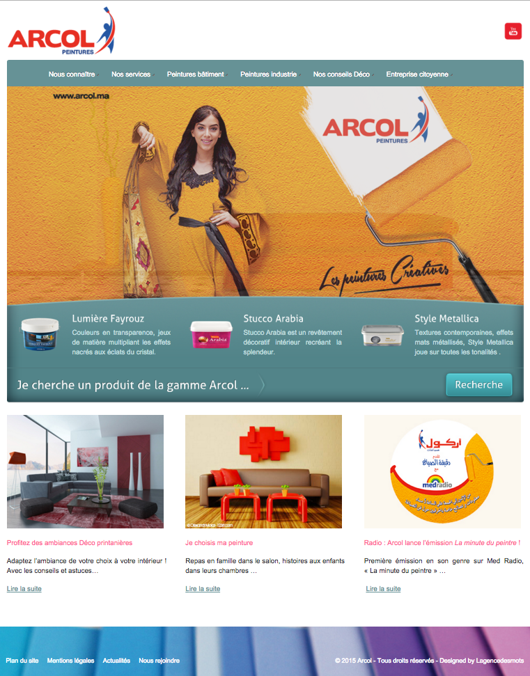 Projet Arcol - Site d'entreprise