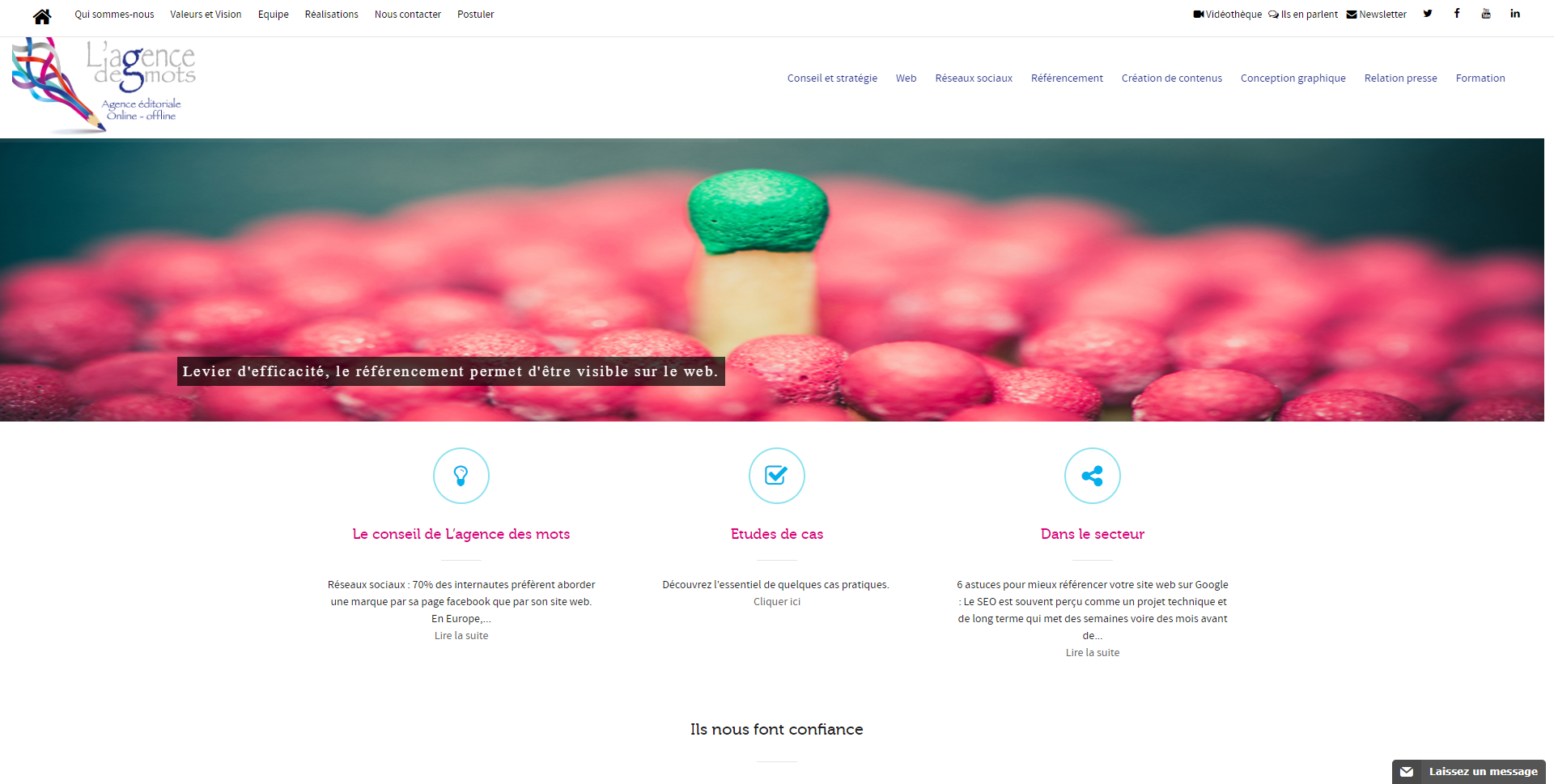 Projet Agence des Mots - Site d'agence de communication