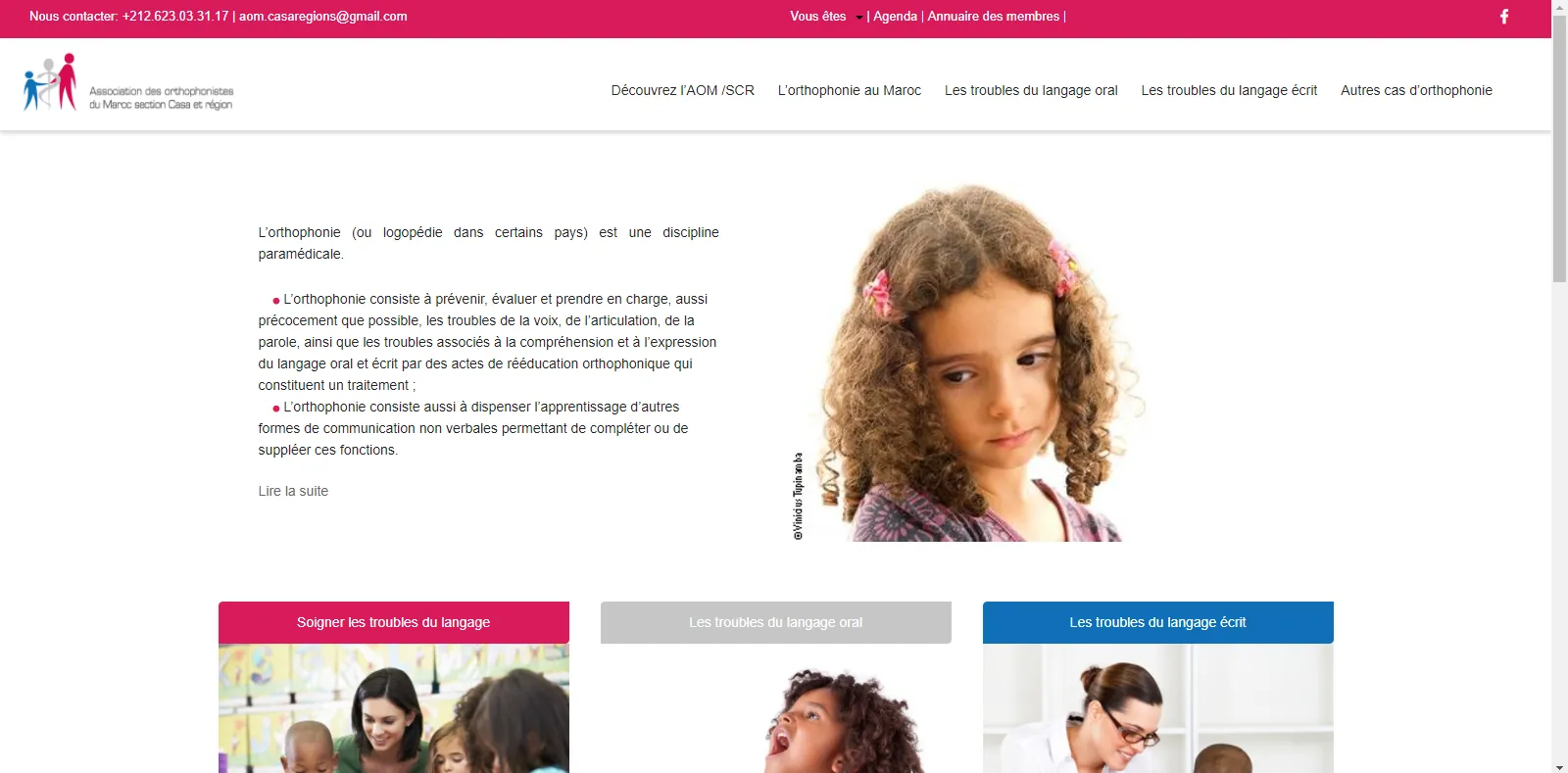 Projet association orthophonie - Site professionnel