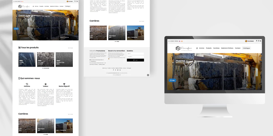 Projet Promo Stone Industry - Site B2B secteur construction